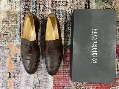 Florsheim dark brown leather penny loafers shoes