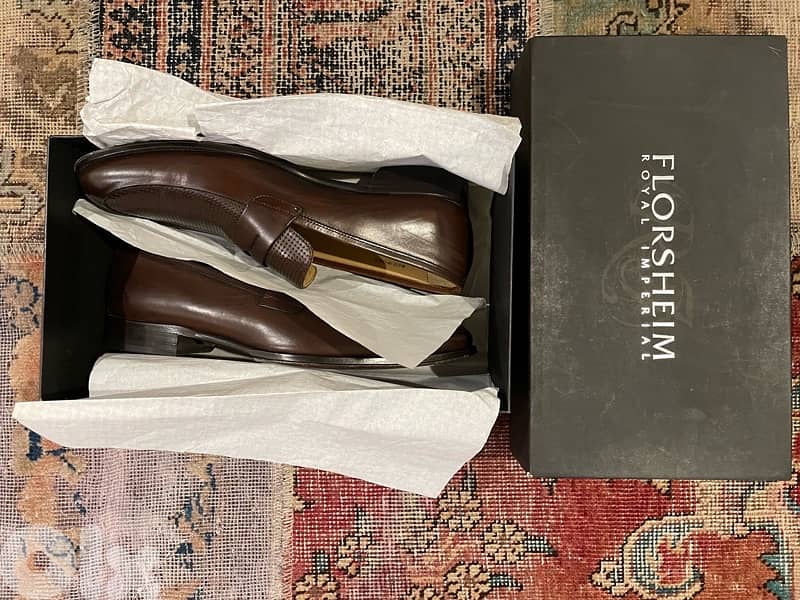 Florsheim dark brown leather penny loafers shoes 2