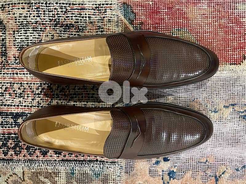 Florsheim dark brown leather penny loafers shoes 4