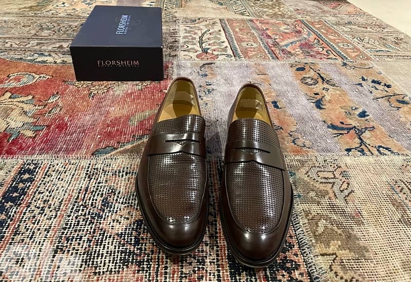 Florsheim dark brown leather penny loafers shoes 5