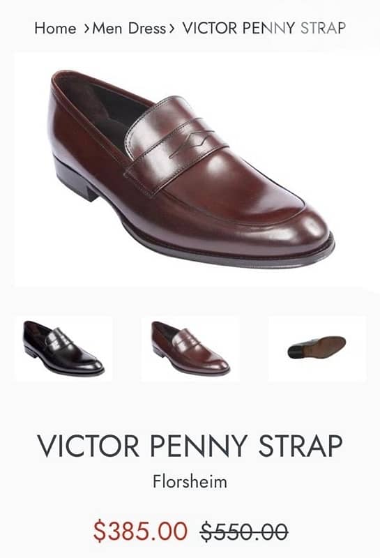 Florsheim dark brown leather penny loafers shoes 8