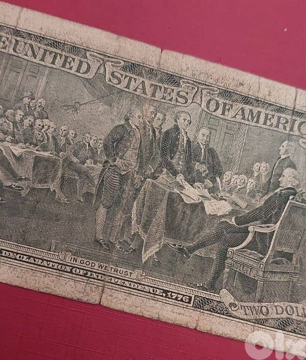 USA $2 Green seal 1976 (has small tears at the edges- see photos) 2