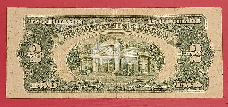 USA $2 Red seal 1953 S/N A-28308714-A 1