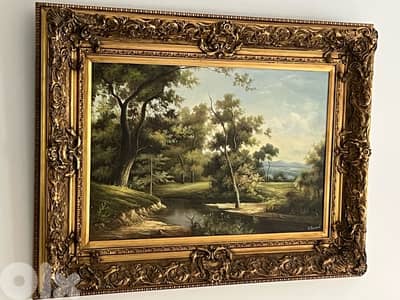Oil painting of a landscape