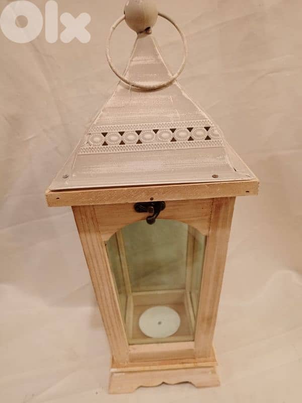 فوانيس شمع خشب ومعدن وزجاج 1