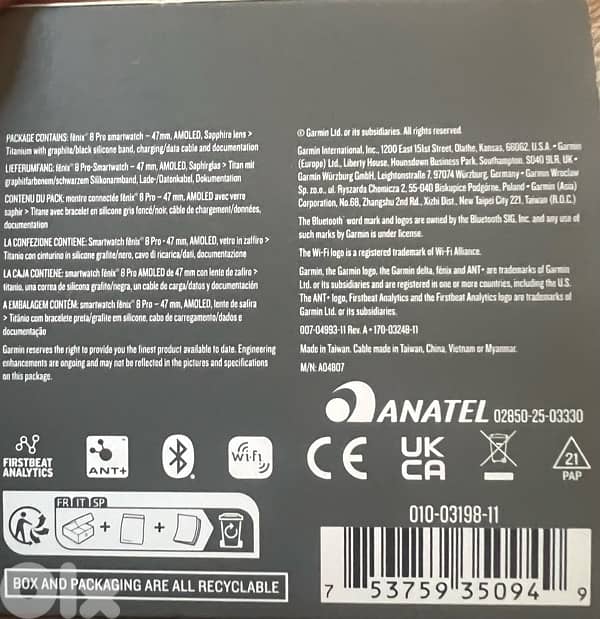 Garmin fenix 8 pro saphire amoled 47 mm Titanium 1