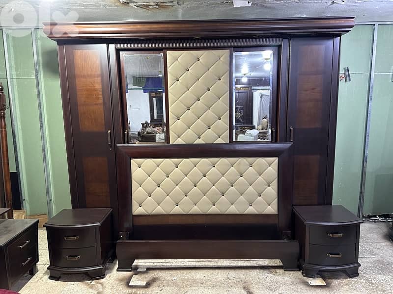 غرفة نوم كاملة مميزة خشب زان ولاتي شبه جديدة 1