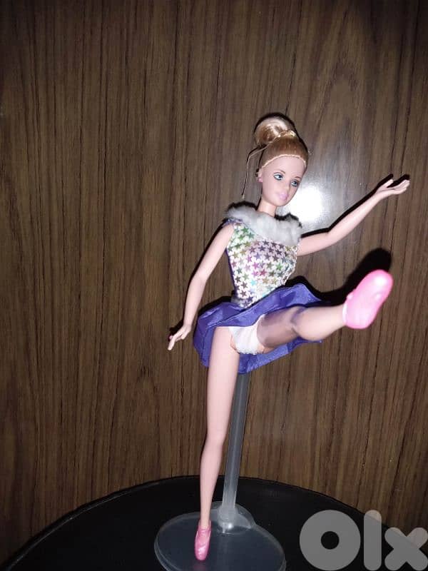 JEWEL SKATING Barbie Mattel98 great doll similar dress+Ballerina shoes 3