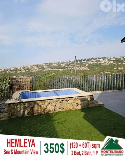120 sqm Apartment For Rent in Hemleya with 60 sqm Terrace + View