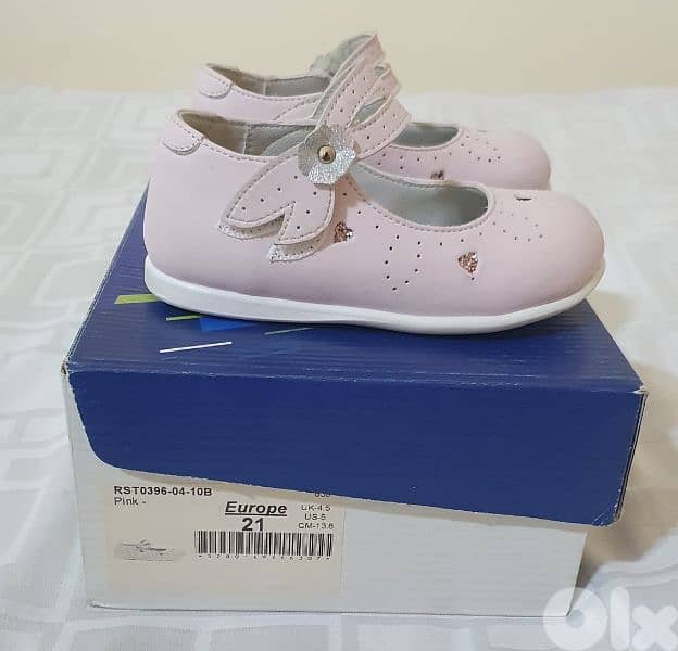 Baby shoes pink original leather & used one time only size 21 1