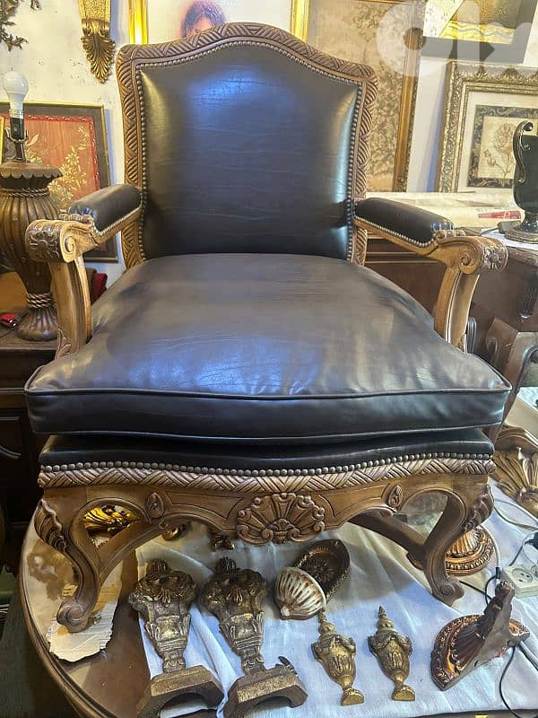 كراسي عدد اتنين خشب زان حفر كتير مرتبين 1