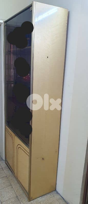 خزانة  زجاج  خشب  ونحاس  أنتيك مرتبة ٦ درف طول ٢١٠ العرض ٨٥  ارتفاع ٤٠ 3