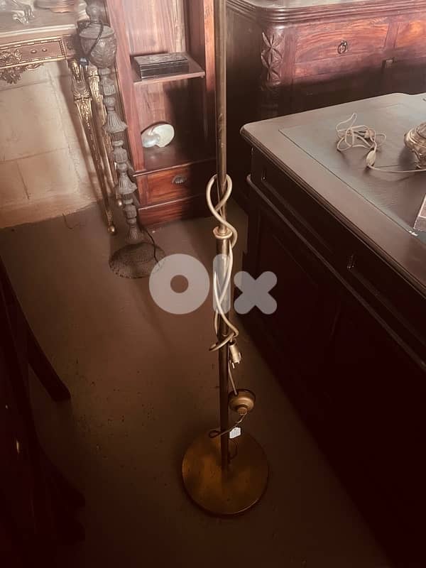 lighting Germany brass floor lamp shade red shade 5