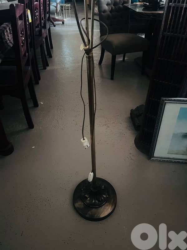 floor lamp brass base with black shade 2