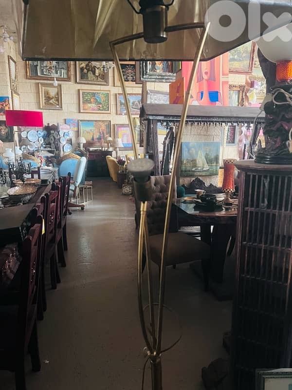 floor lamp brass base with black shade 4