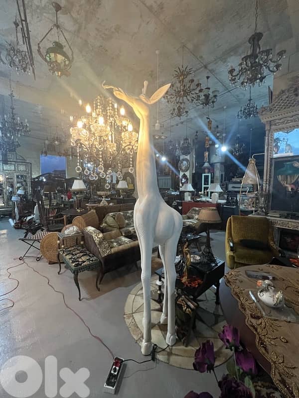 vintage white giraffe lighting holder 4