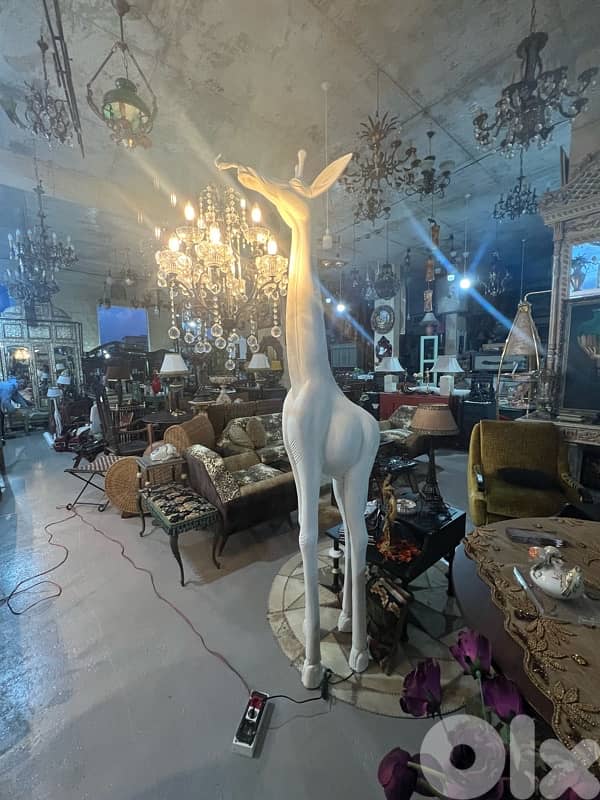 vintage white giraffe lighting holder 6
