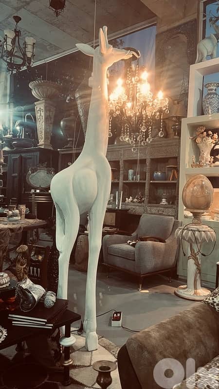 vintage white giraffe lighting holder 12