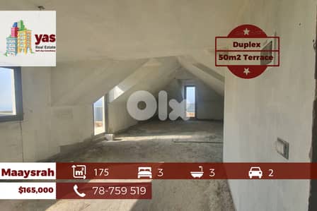 Maaysrah 175m2 | 50m2 Terrace | Duplex | Panoramic View | New | ABA