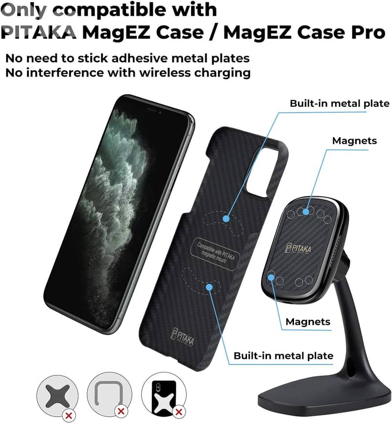 PITAKA MagEZ Mount Qi Desktop Wireless Charger 6
