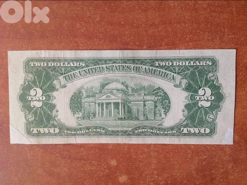 2 دولار اصدار 1953 فيها ترميم زغير على الزاوية الايمن السفلي 1