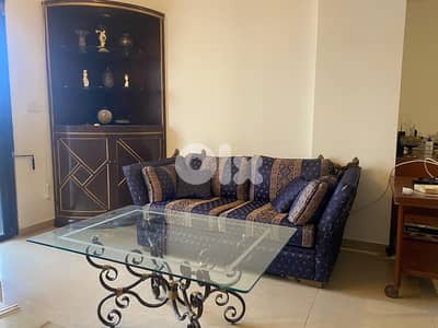 living Room SetCoffee table + 2 seater + corner display cabinet