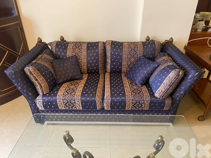 living Room SetCoffee table + 2 seater + corner display cabinet 3