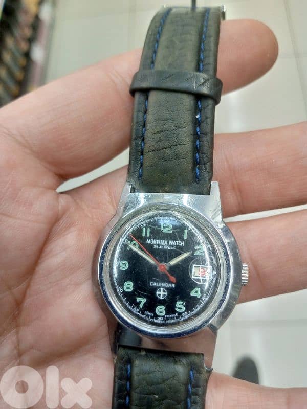 vintage Mortima military watch 21 jewels 4