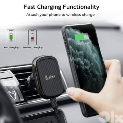 PITAKA MagEZ Mount Qi – Magnetic Wireless Car Charger (Suction Cup)