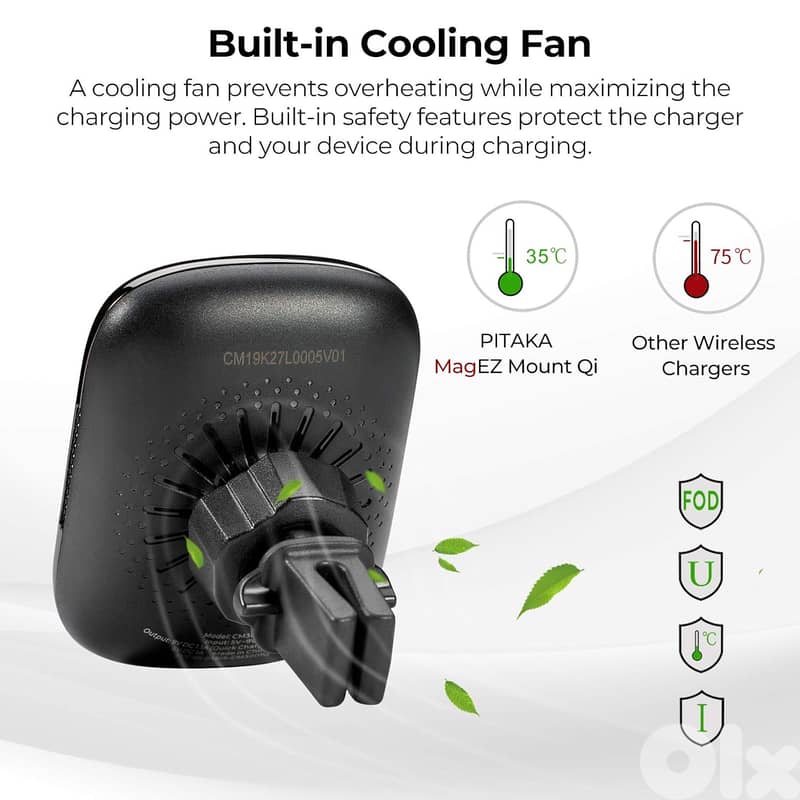 PITAKA MagEZ Mount Qi – Magnetic Wireless Car Charger (Suction Cup) 2