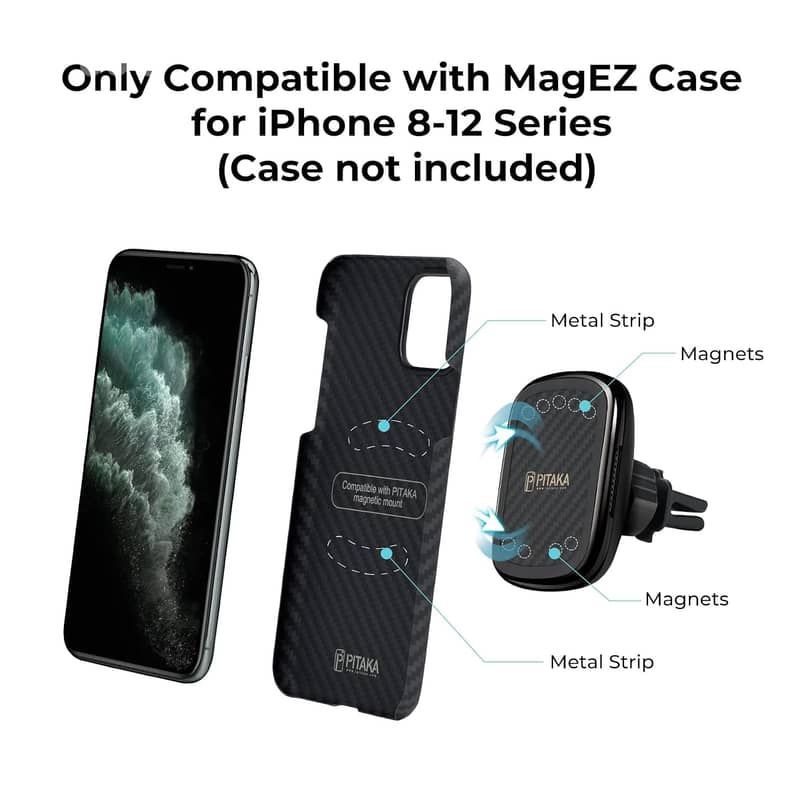 PITAKA MagEZ Mount Qi – Magnetic Wireless Car Charger (Suction Cup) 5