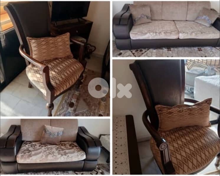 living room طقم صالون خشب زين 2