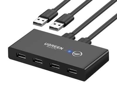 UGREEN USB 2.0 Sharing Switch – 2 IN 4 OUT (480 Mbps)