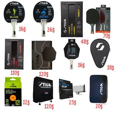 Stiga Pingpong rackets 1-5 stars