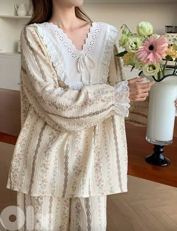 Cotton pyjama set classic French style 1