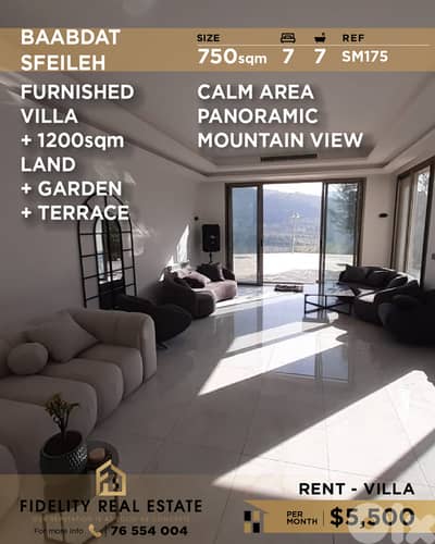 Villa for rent in Baabdat SM175 فيلا للإيجار في بعبدات