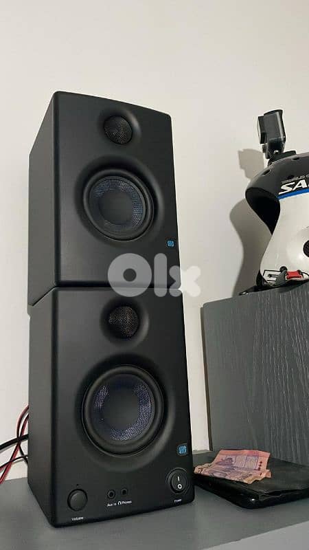 ddj flx 4 with monitor presonus active with headphone reloop 2