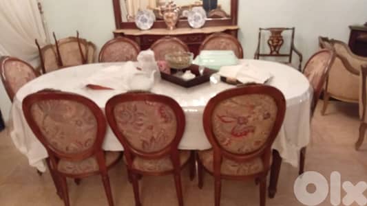 لقطة  طاولة  سفرة كاملة 8 كراسي صالون ستيل كامل 1/4 كبيرة مع طاولة عدد