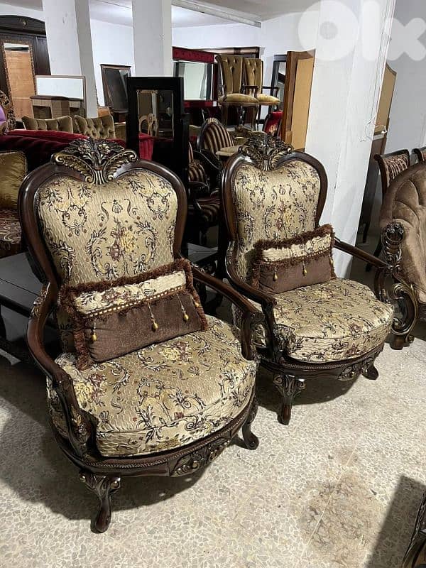 صالون ملوكي صناعة مصر خشب زان مستعمل بحالة ممتازة 5