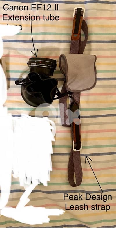 Canon macro Extension tube - Peak design strap