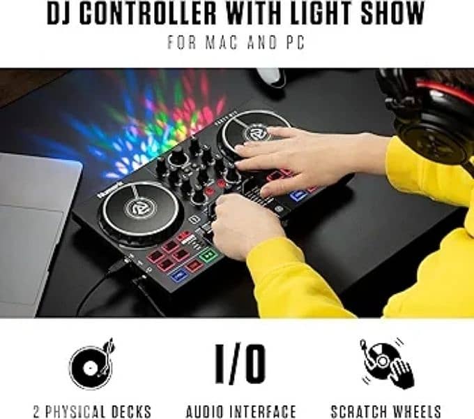 Numark Party Mix II DJ Controller with Lights, 2 Decks, Mixer, Audio 1