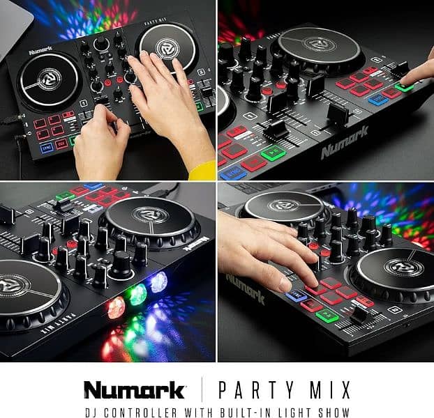 Numark Party Mix II DJ Controller with Lights, 2 Decks, Mixer, Audio 6