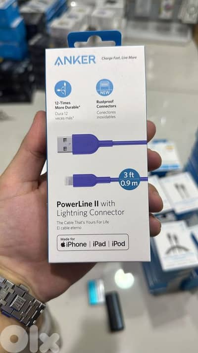Anker Powerline II Usb-a to lightning Blue 3ft