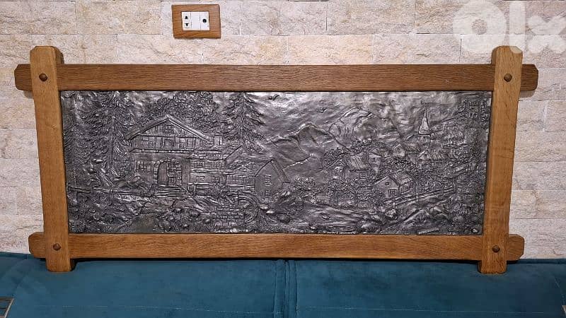 لوحة ايتان ريبوسيه نادرة ، موقعة وبوزن تاريخي 1