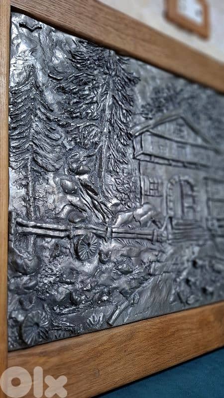 لوحة ايتان ريبوسيه نادرة ، موقعة وبوزن تاريخي 2