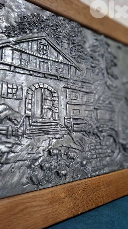 لوحة ايتان ريبوسيه نادرة ، موقعة وبوزن تاريخي 3