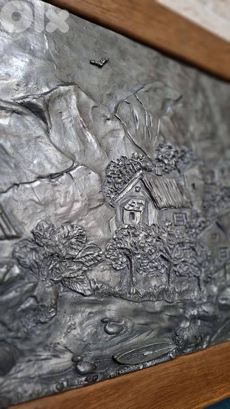 لوحة ايتان ريبوسيه نادرة ، موقعة وبوزن تاريخي 6