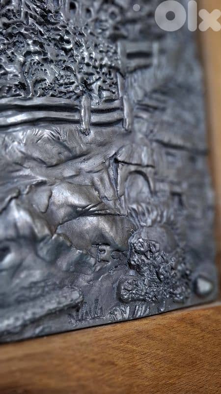 لوحة ايتان ريبوسيه نادرة ، موقعة وبوزن تاريخي 7