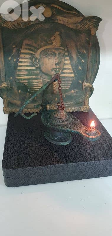 antique oil lamp bronze 1