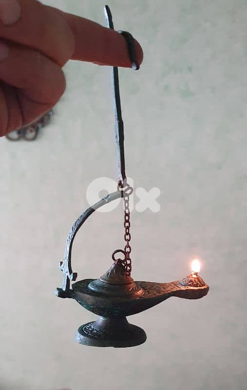 antique oil lamp bronze 2
